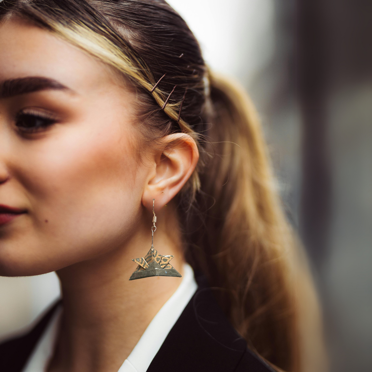 Origami Kabuto Earrings