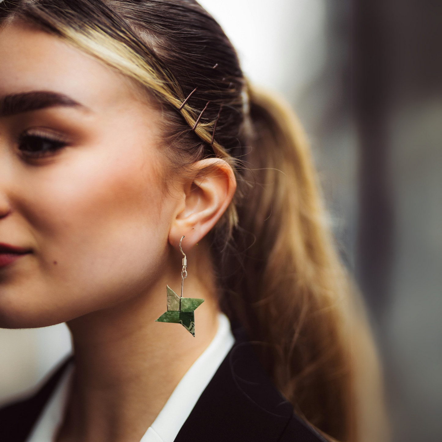 Origami Shuriken Earrings