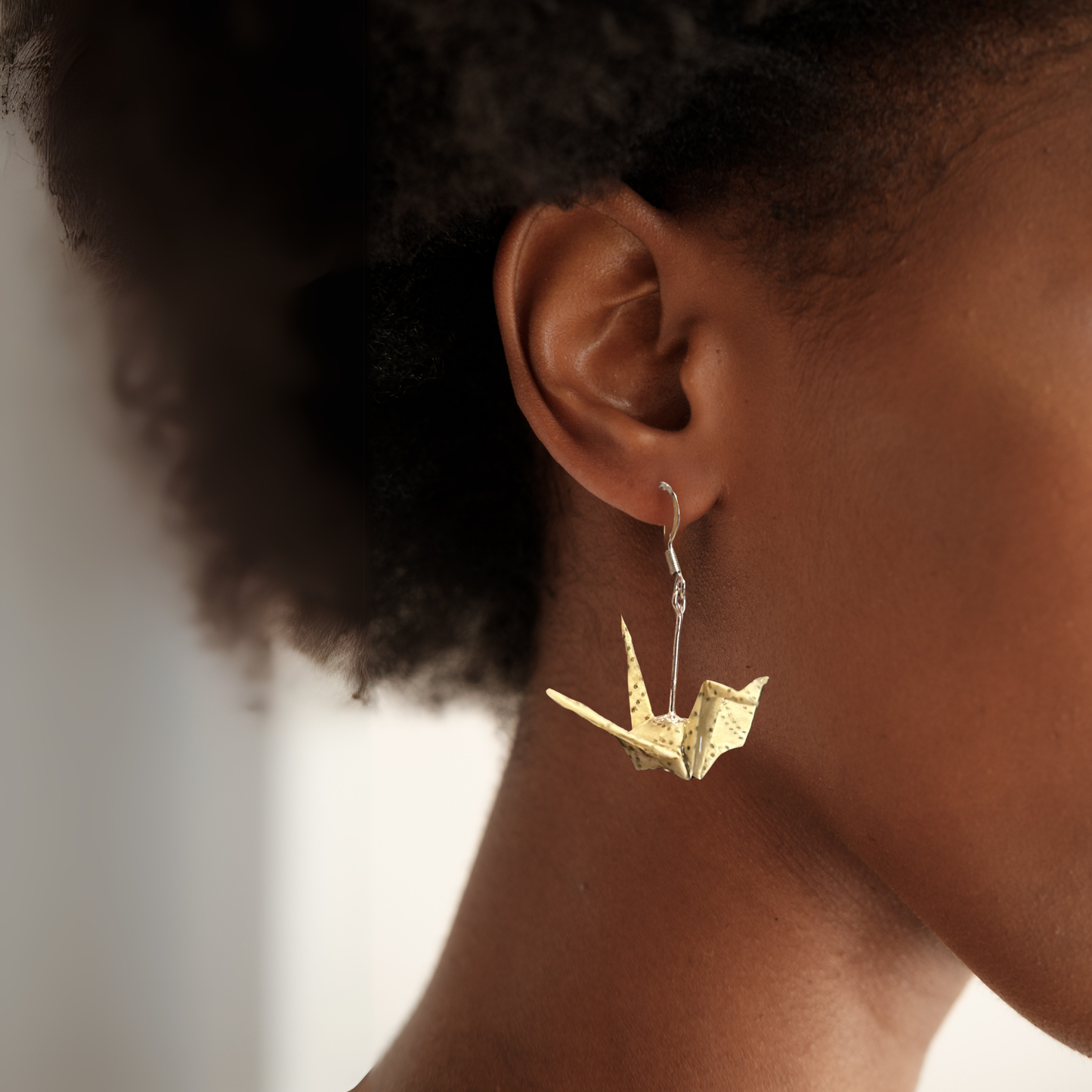 Origami Paper Crane Earrings